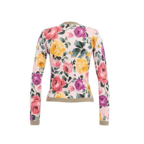 Blugirl by Blumarine Cardigan Cardigan Donna con stampa floreale Multicolor - Francavilla Moda