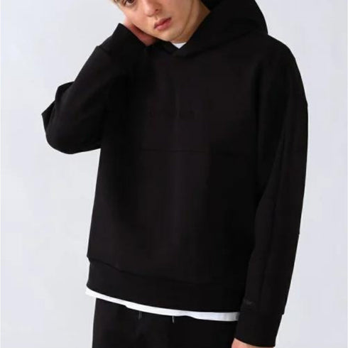 Felpa Uomo cappuccio logo in tono Nero CALVIN KLEIN- Francavilla Moda