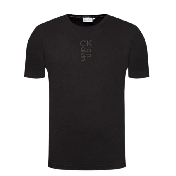 T-shirt Uomo a girocollo con logo frontale Nera CALVIN KLEIN- Francavilla Moda