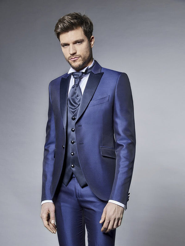 Smoking Uomo con rever in raso Bluette CARLO PIGNATELLI- Francavilla Moda