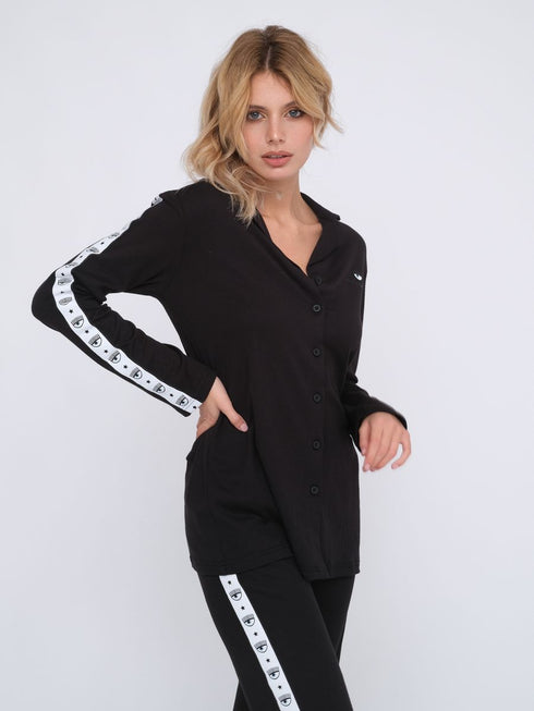 Pigiama Donna Chiara Ferragni tinta unita LOGOMANIA Nero CHIARA FERRAGNI- Francavilla Moda