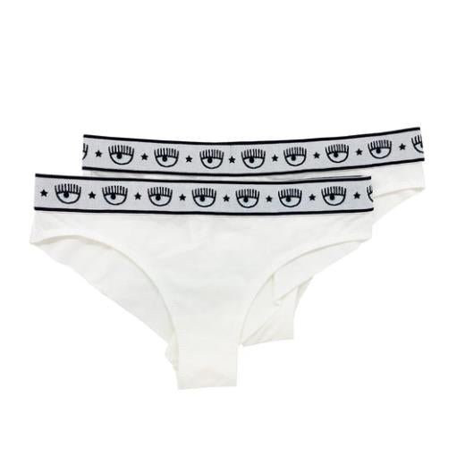 Slip brasiliana Donna Logomania Tape set bipack Bianco CHIARA FERRAGNI- Francavilla Moda