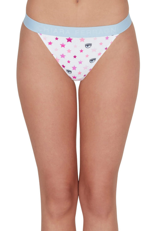 Thong Donna stelle all over SPRING BREAK Bianco CHIARA FERRAGNI- Francavilla Moda