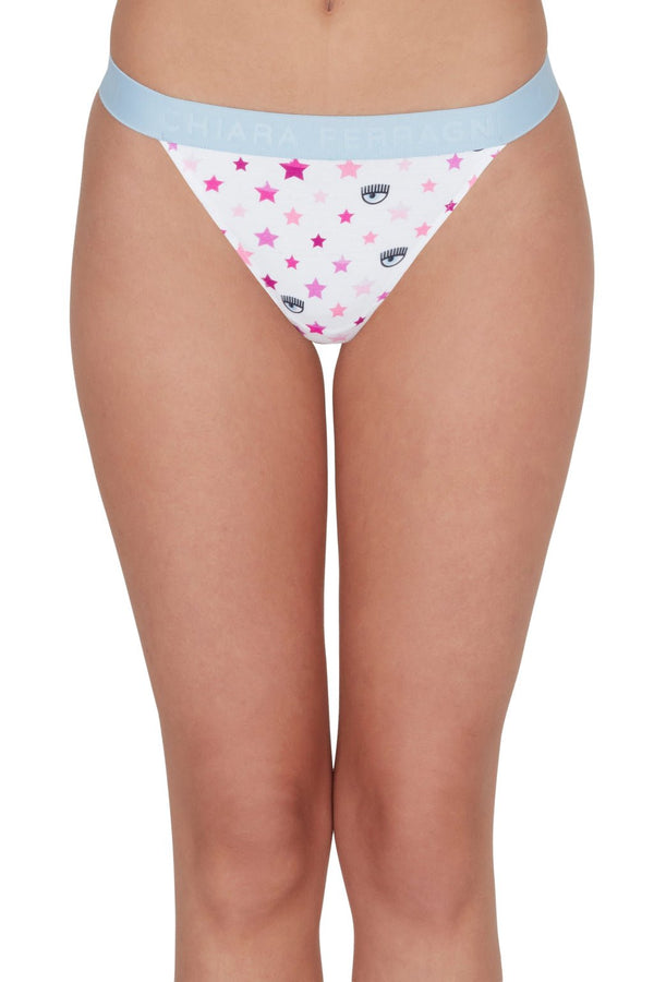 Thong Donna stelle all over SPRING BREAK Bianco CHIARA FERRAGNI- Francavilla Moda
