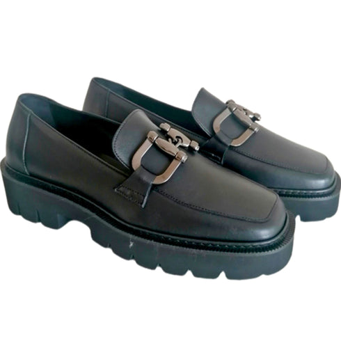 Chiarini Bologna Mocassino Mocassino Donna in pelle Nero - Francavilla Moda