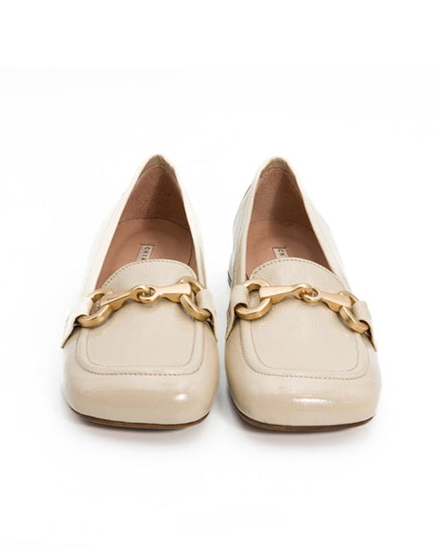 Mocassino Donna in vera pelle con morsetto Naturale CHIARINI Bologna- Francavilla Moda