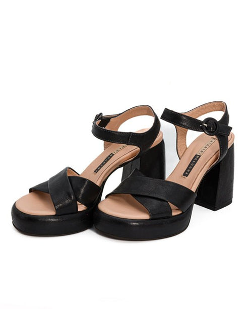 Sandali Donna con tacco scamosciati Nero CHIARINI Bologna- Francavilla Moda