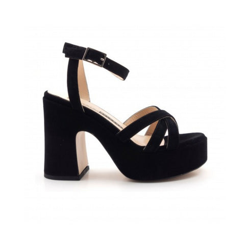 Sandalo Donna con tacco e cinturino alla caviglia Nero CHIARINI Bologna- Francavilla Moda