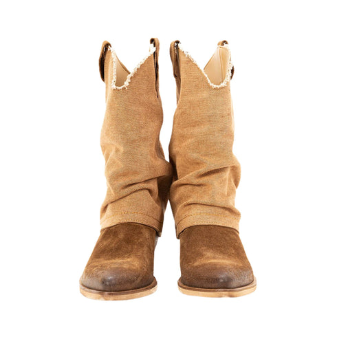 Chiarini Bologna Stivali Stivale Donna texano con risvolto Cuoio - Francavilla Moda