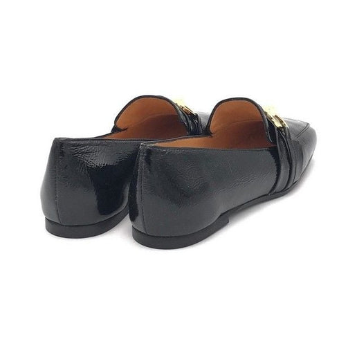 Mocassini Donna in pelle naplak con fibia in oro Nero CHIARINI- Francavilla Moda