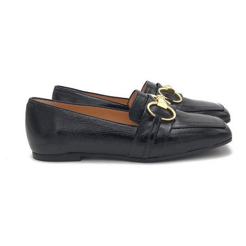 Mocassini Donna in pelle naplak con fibia in oro Nero CHIARINI- Francavilla Moda