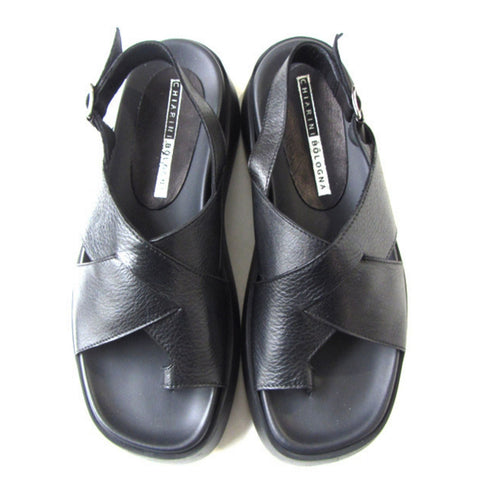 Sandalo Donna incrociato in pelle Nero CHIARINI- Francavilla Moda