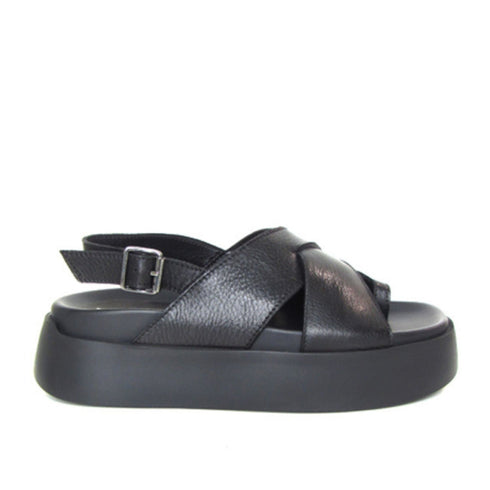 Sandalo Donna incrociato in pelle Nero CHIARINI- Francavilla Moda