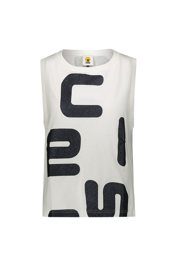 Canotta Donna JIFFY in cotone jersey con Logo lettering Bianco argento CIESSE PIUMINI- Francavilla Moda