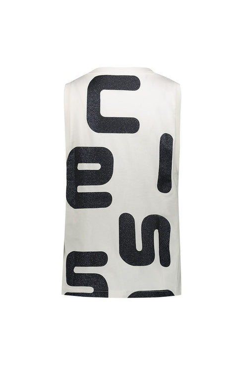 Canotta Donna JIFFY in cotone jersey con Logo lettering Bianco argento CIESSE PIUMINI- Francavilla Moda