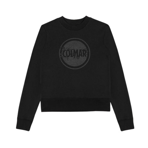Felpa Donna con maxi logo frontale Nero COLMAR- Francavilla Moda