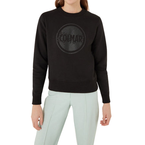 Felpa Donna con maxi logo frontale Nero COLMAR- Francavilla Moda