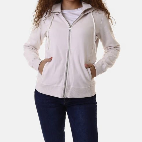 Felpa Donna con zip e cappuccio Panna Colmar- Francavilla Moda
