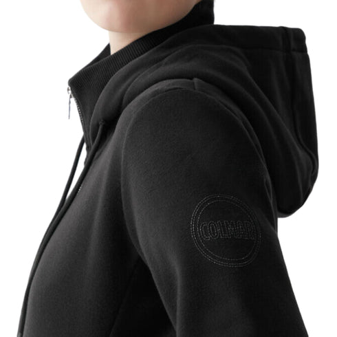 Felpa Donna con zip e cappuccio Nero Colmar- Francavilla Moda