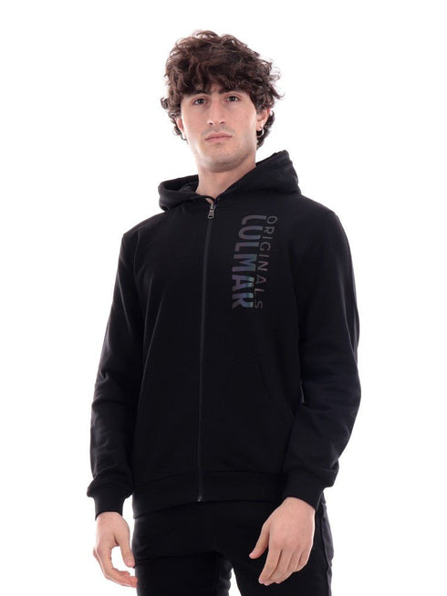 Felpa Zip Uomo con logo riflettente Nero COLMAR- Francavilla Moda