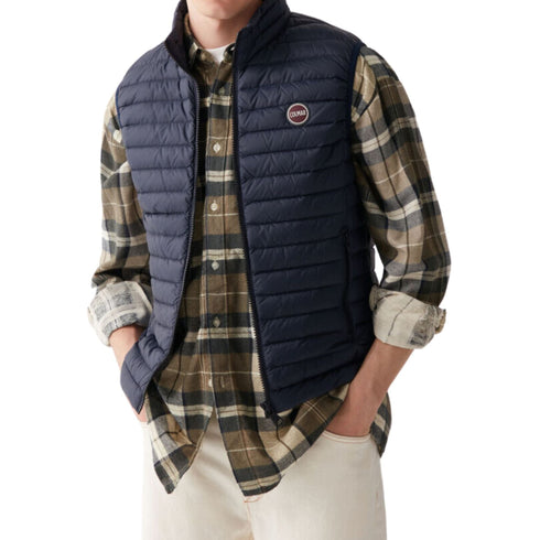 Gilet Uomo trapuntato con logo Blu Colmar- Francavilla Moda