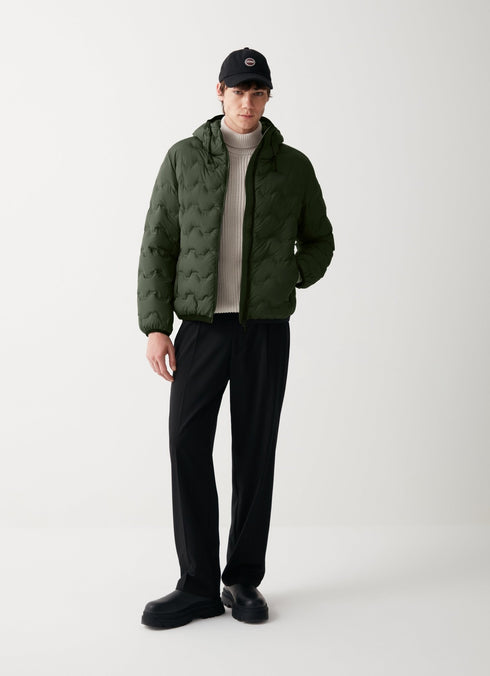 Piumino Uomo corto con motivo ondulato laserata Nero Colmar- Francavilla Moda