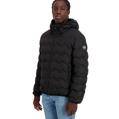 Piumino Uomo corto con motivo ondulato laserata Nero Colmar- Francavilla Moda