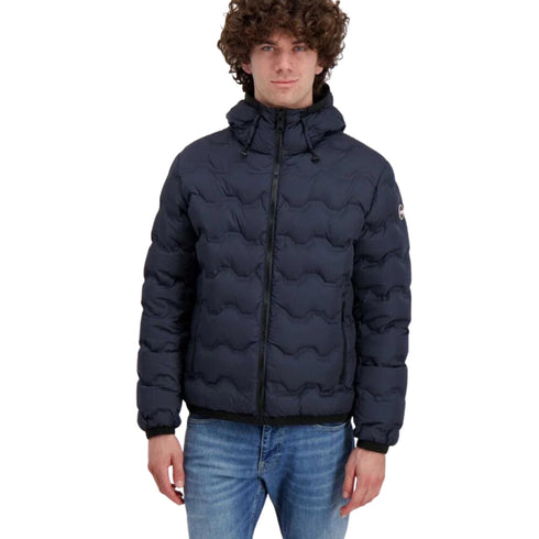 Piumino Uomo corto con motivo ondulato laserata Blu Colmar- Francavilla Moda