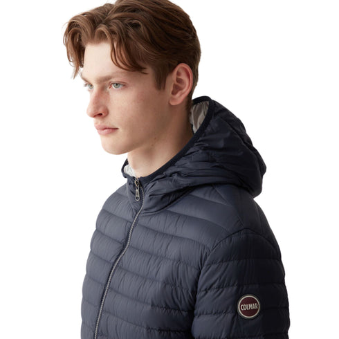 Colmar Piumino corto Piumino Uomo leggero con cappuccio Blu - Francavilla Moda