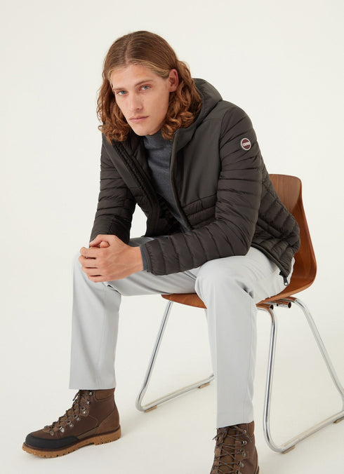 Piumino Uomo softshell stretch e tessuto opaco manopesca Nero COLMAR- Francavilla Moda