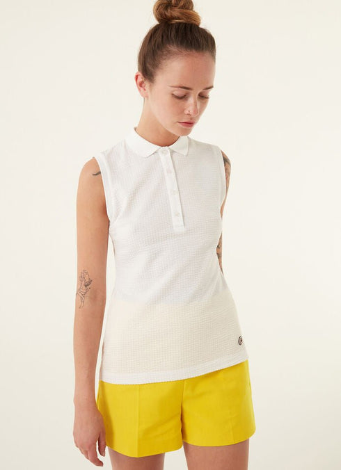 Polo Donna giromaniche con logo brand Bianco COLMAR- Francavilla Moda