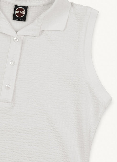 Polo Donna giromaniche con logo brand Bianco COLMAR- Francavilla Moda