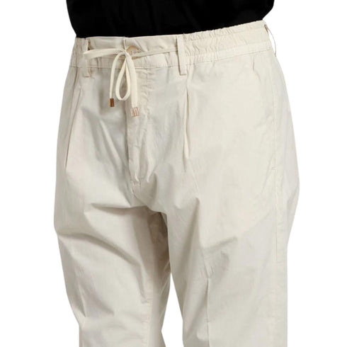 Cruna Pantaloni Pantalone Uomo in cotone con elastico Ecru - Francavilla Moda