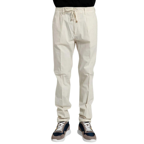Cruna Pantaloni Pantalone Uomo in cotone con elastico Ecru - Francavilla Moda