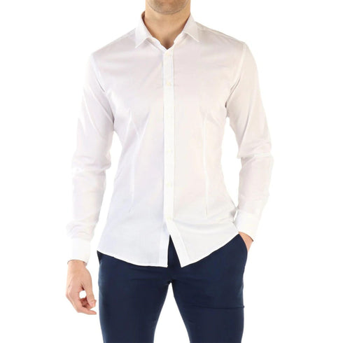 Camicia Uomo a tinta unita Bianco Daniele Alessandrini- Francavilla Moda