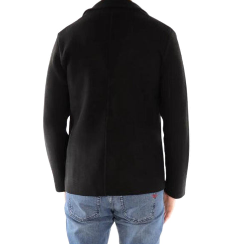Daniele Alessandrini Cappotto Giacca Uomo in maglia con alamaro Nero - Francavilla Moda