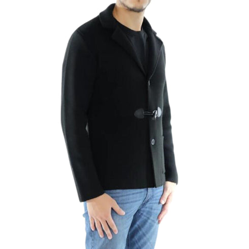 Daniele Alessandrini Cappotto Giacca Uomo in maglia con alamaro Nero - Francavilla Moda