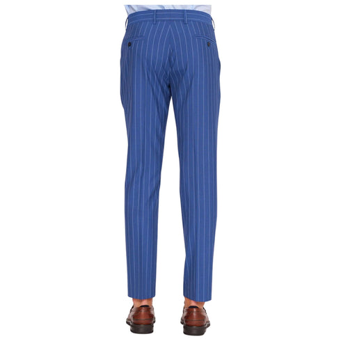 Pantaloni Uomo con microfantasia Blu chiaro Daniele Alessandrini- Francavilla Moda