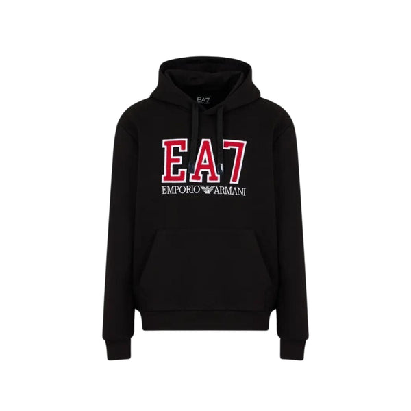 Felpa Uomo con tasca a marsupio Nero EA7 Emporio Armani- Francavilla Moda