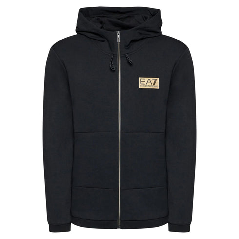 Felpa Uomo con zip e cappuccio Nero EA7 EMPORIO ARMANI- Francavilla Moda