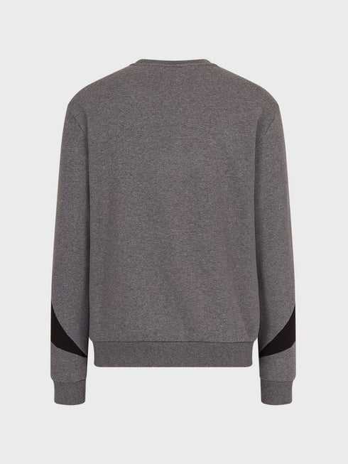 Felpa Uomo logo gommato Grigio Nero EA7 Emporio Armani- Francavilla Moda