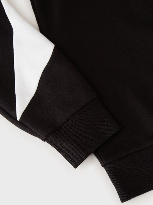 Felpa Uomo logo gommato Nero Bianco EA7 Emporio Armani- Francavilla Moda