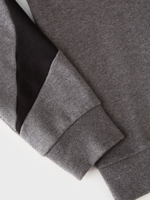 Felpa Uomo logo gommato Grigio Nero EA7 Emporio Armani- Francavilla Moda