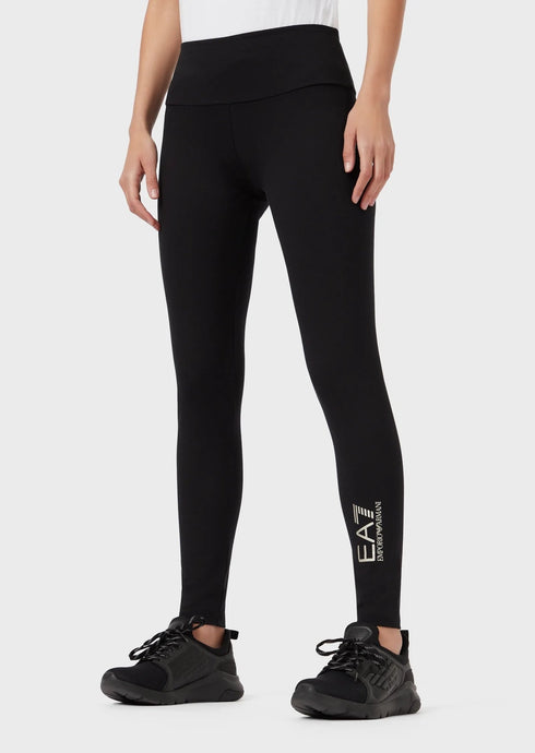 Leggins Donna 6KTP68TJ01Z in cotone elasticizzato Nero EA7 EMPORIO ARMANI- Francavilla Moda
