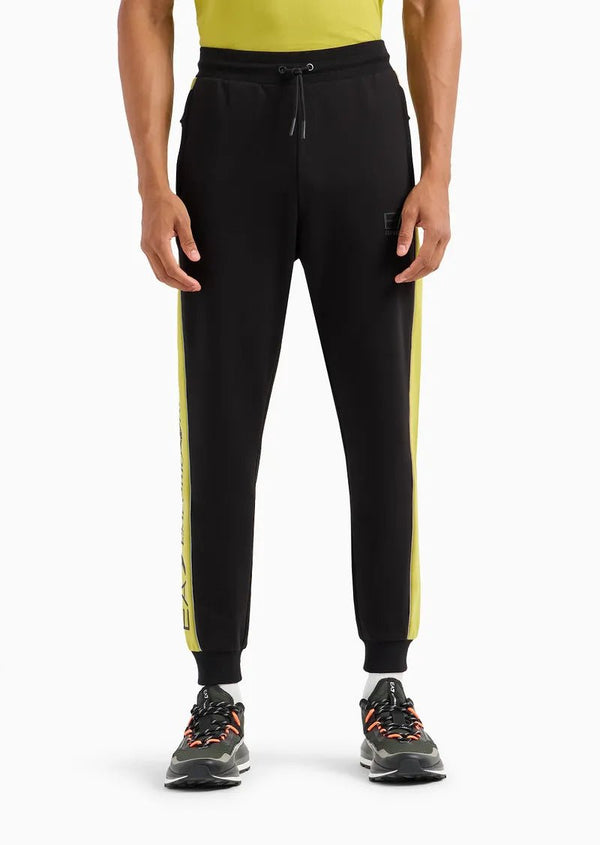 Pantalone Uomo con fascia laterale Nero bianco EA7 Emporio Armani- Francavilla Moda