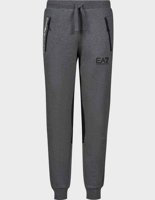 Pantaloni Della Tuta Uomo colorblock polsino Grigio Nero EA7 Emporio Armani- Francavilla Moda