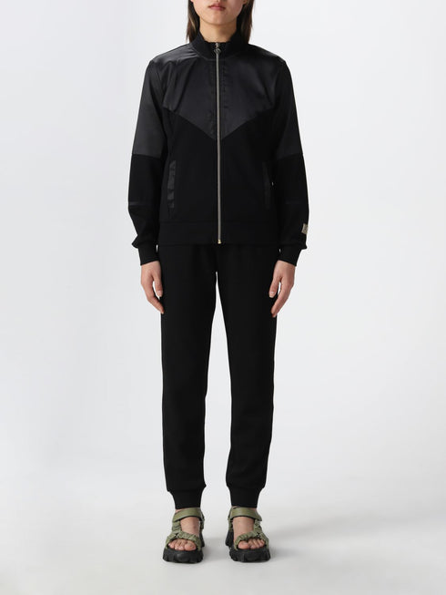 Tuta Donna con inserto in raso Nero EA7 EMPORIO ARMANI- Francavilla Moda