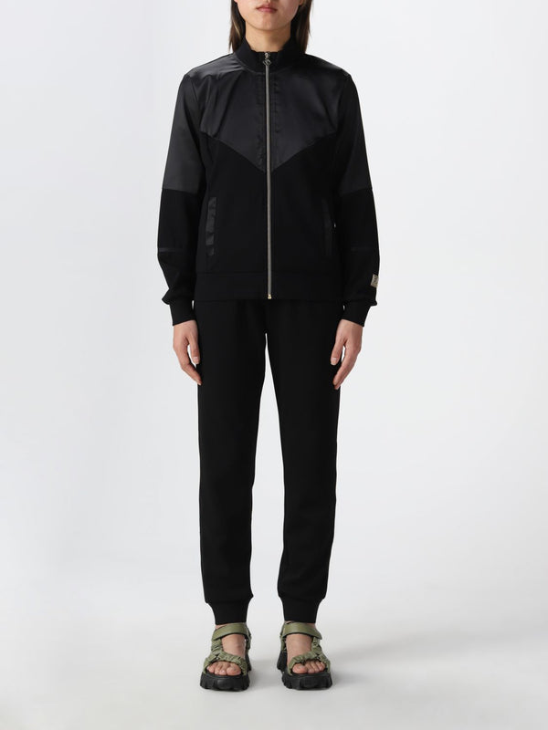 Tuta Donna con inserto in raso Nero EA7 EMPORIO ARMANI- Francavilla Moda