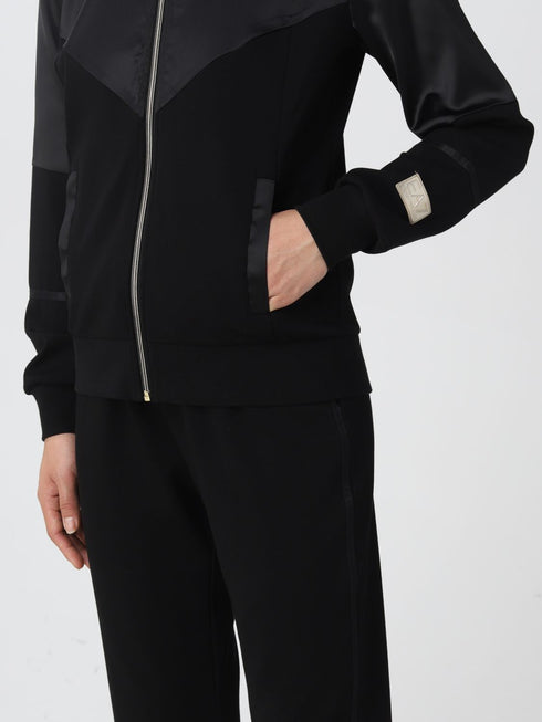 Tuta Donna con inserto in raso Nero EA7 EMPORIO ARMANI- Francavilla Moda