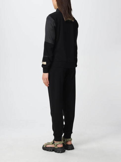 Tuta Donna con inserto in raso Nero EA7 EMPORIO ARMANI- Francavilla Moda